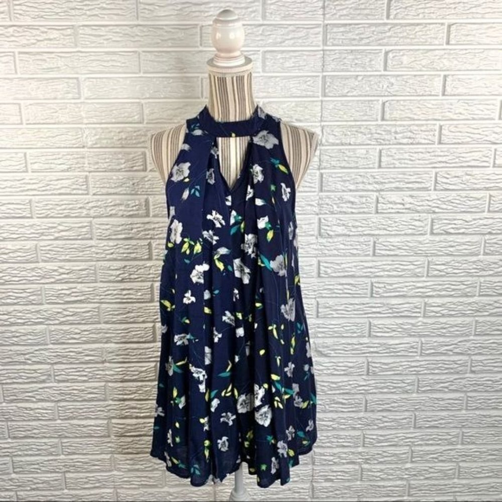 Umgee Blue Floral Flowy Boho Dress Size Small